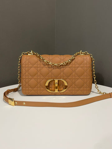 Dior Caro Macrocannage Bag Tan Calfskin