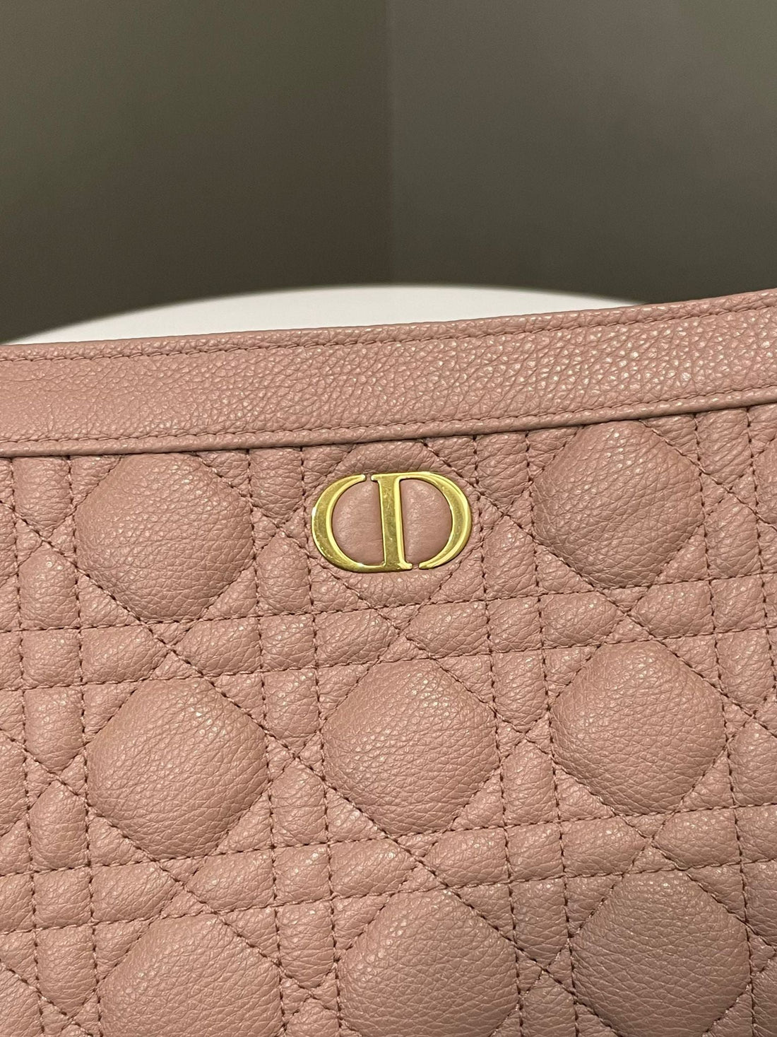 Dior Caro Pouch Blush Pink Cannage Grainy Calfskin