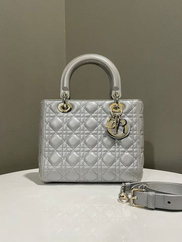 Dior Classic Lady Dior Grey Lambskin