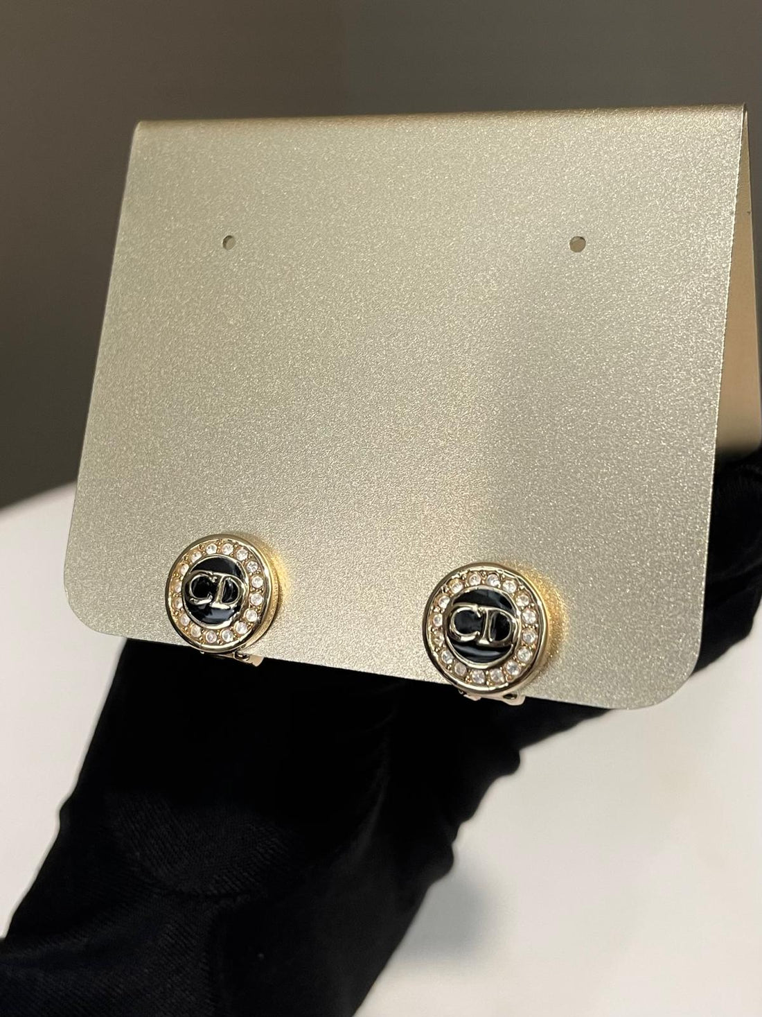 Dior Clip Earrings Rhinestones
