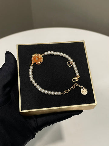 Dior D-Millefiori Bracelet Ivory Glass Pearl