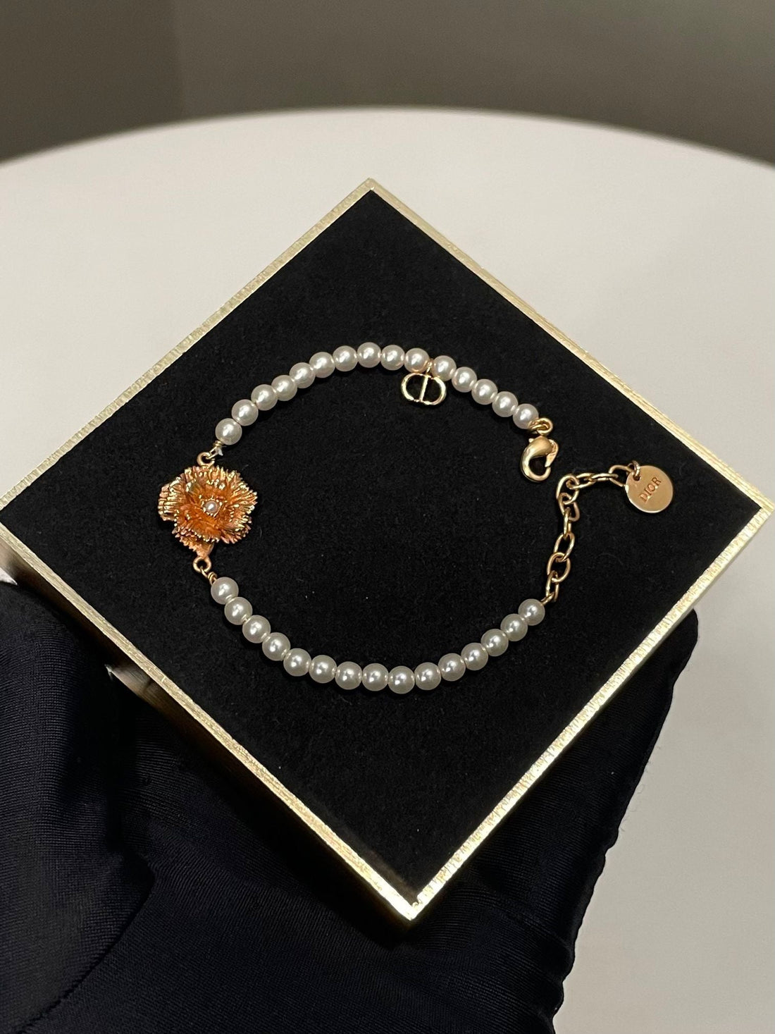 Dior D-Millefiori Bracelet Ivory Glass Pearl