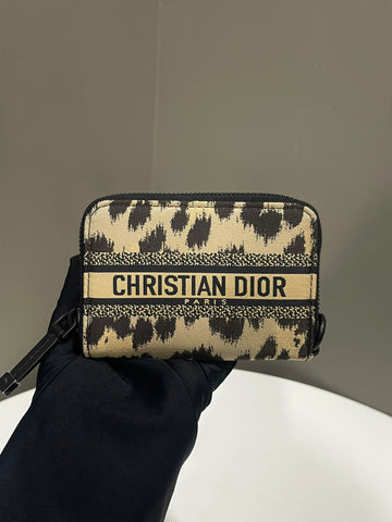 Dior Diortravel Compact Wallet  Beige Technical Embroidered