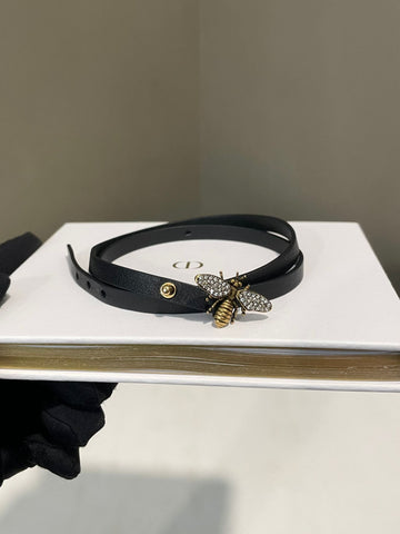 Dior Jadior Bee Tour Bracelet Black Leather
