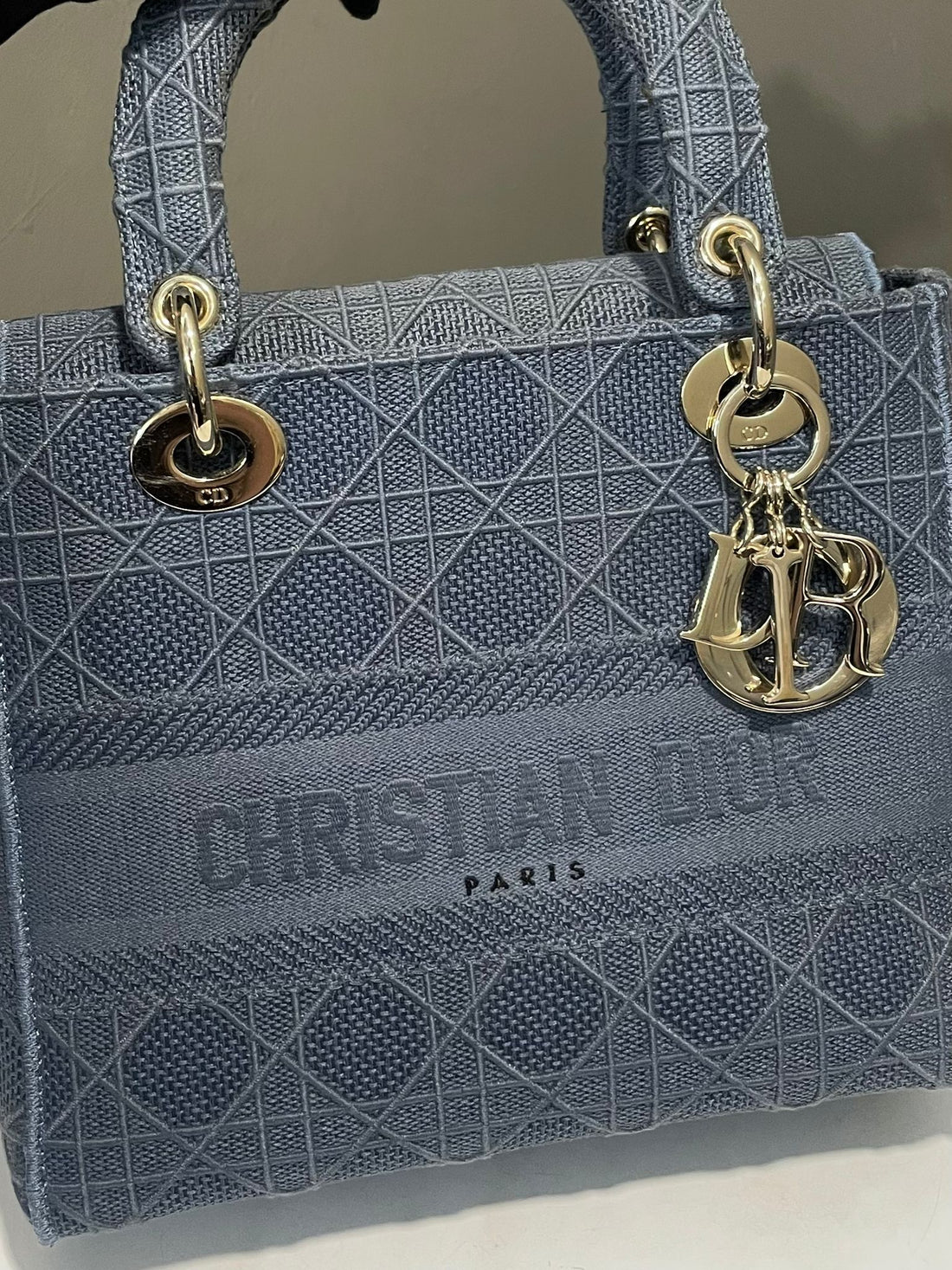 Dior Lady Dior Lite Blue Cannage Embroidery