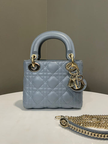 Dior Lady Dior Mini Cloud Blue Lambskin