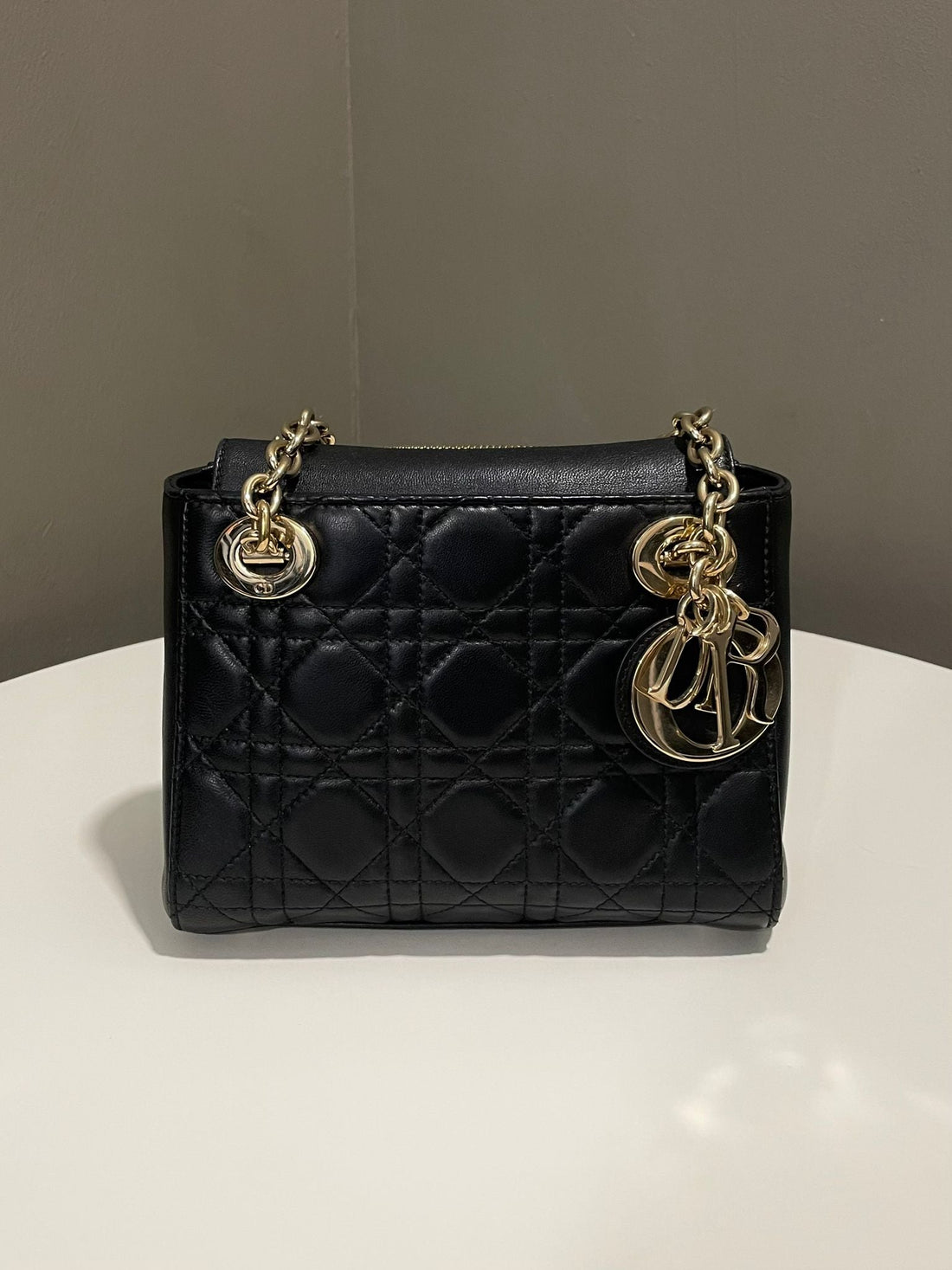 Dior Lady Dior with Double Chain  Black Lambskin