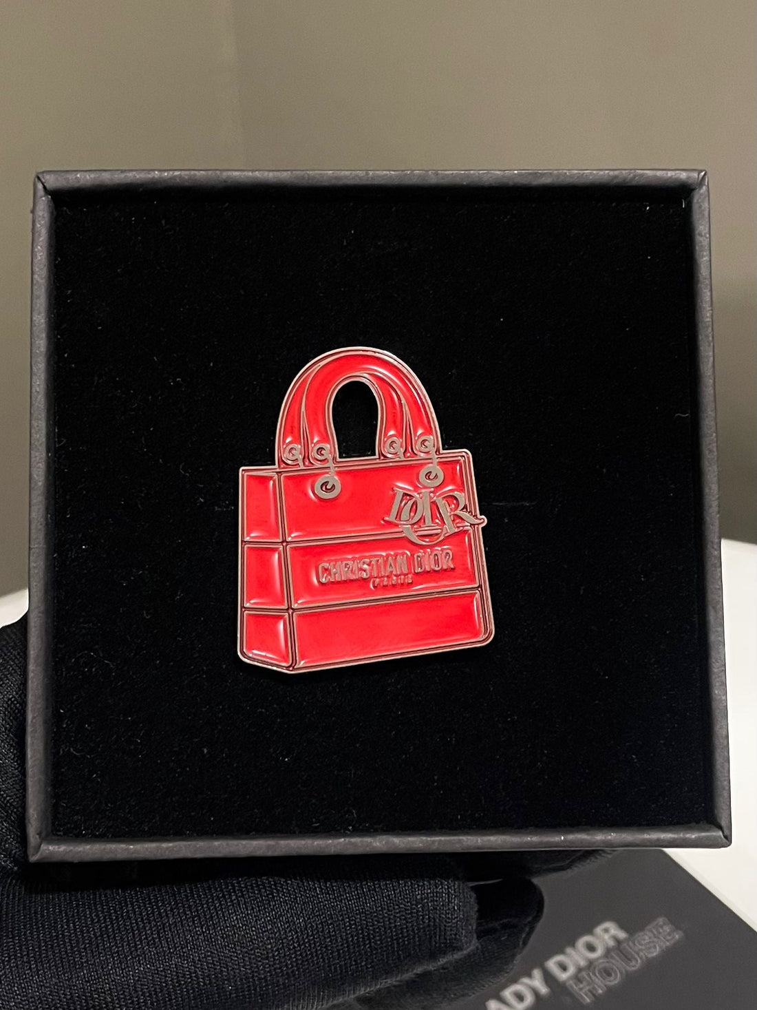 Dior Lady Pin Brooch Red
