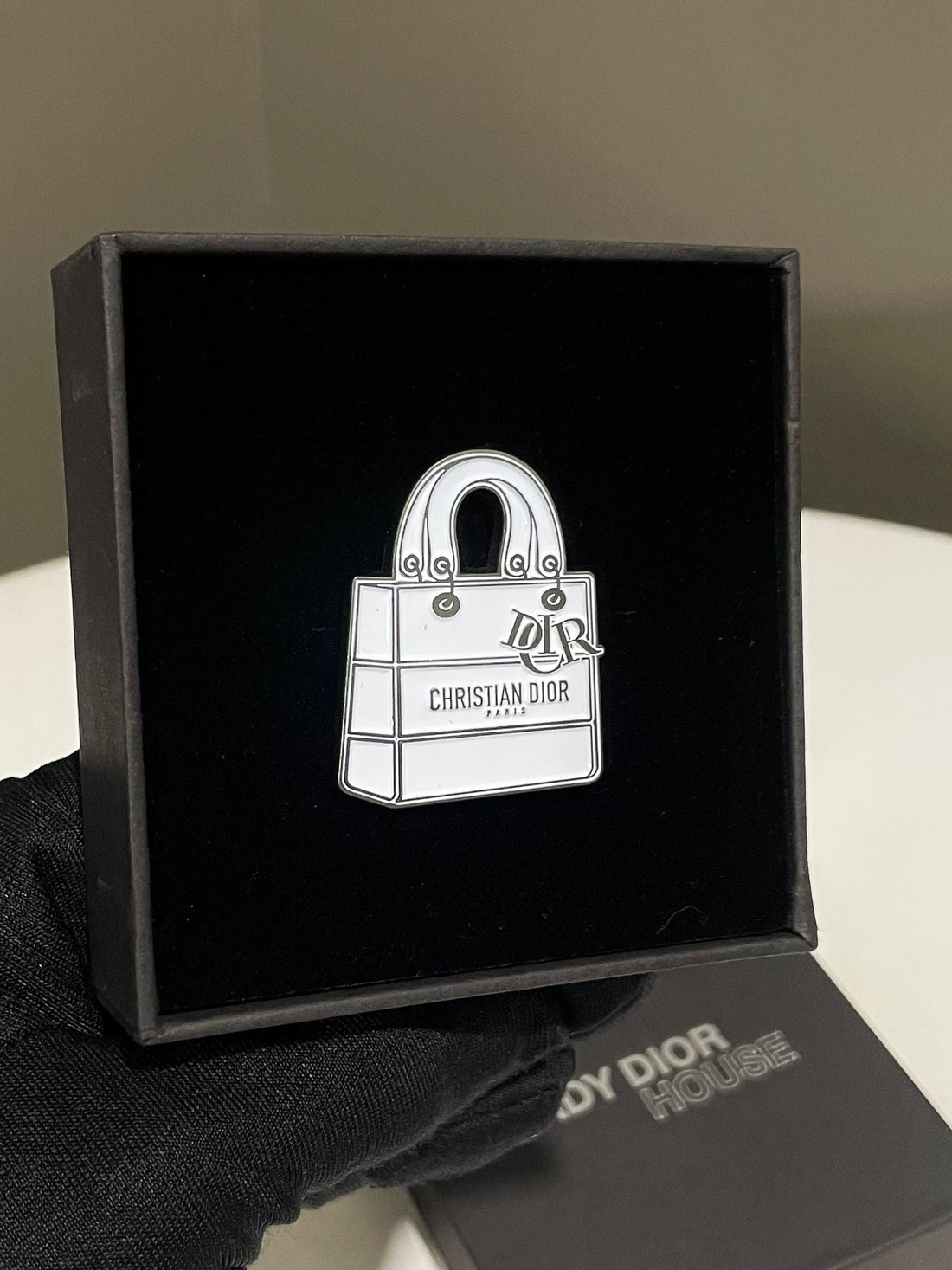 Dior Lady Pin Brooch White