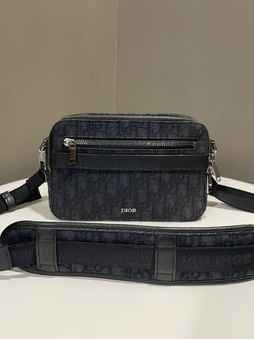 Dior Oblique Safari Messenger Bag   Black Jacquard