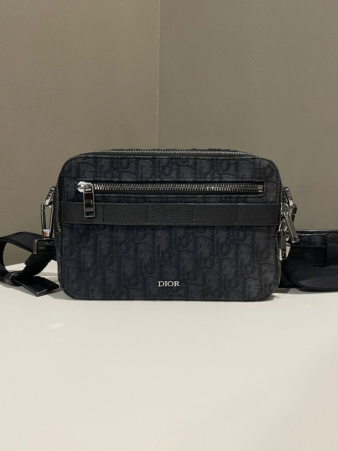 Dior Oblique Safari Messenger Bag   Black Jacquard