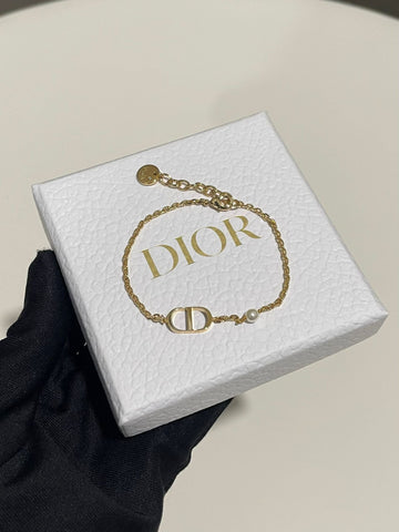 Dior Petite CD Bracelet  Ivory Glass Pearl