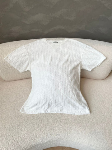 Dior Relaxed-Fit Terry T-Shirt Off White Jacquard cotton Size S