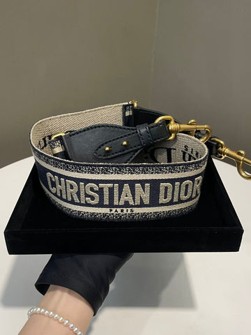 Dior Shoulder Strap Dark Navy Embroidery