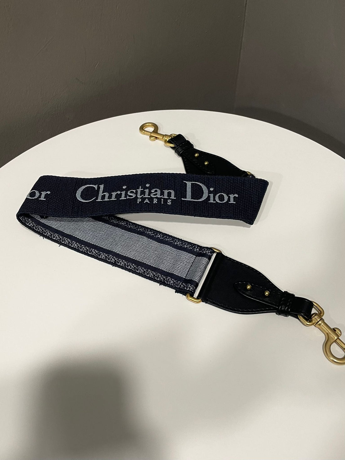 Dior Shoulder Strap Navy Blue Embroidery