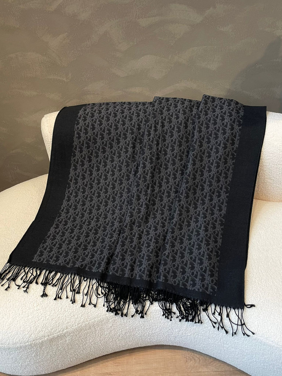 Dior Throw Blanket Black Oblique