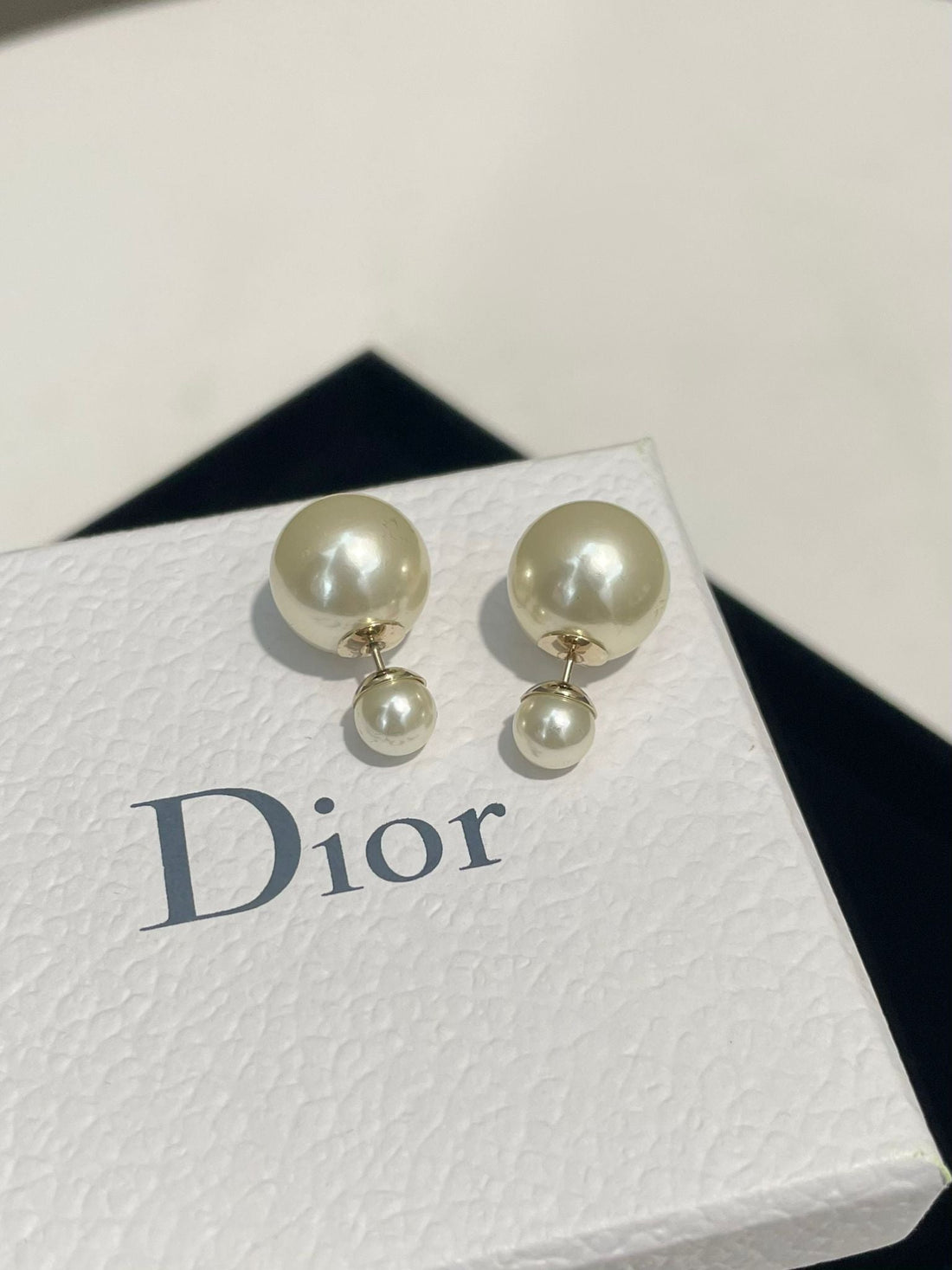 Dior Tribal Earrings Ivory Glass Pearls