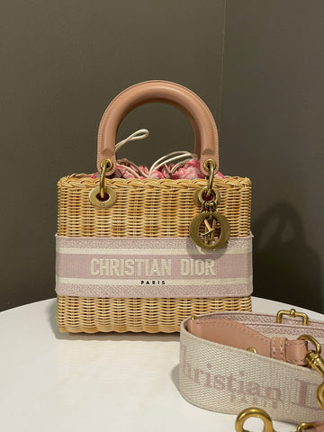 Dior Wicker Lady Dior Bag  Natural Rattan / Petal Soft Nude
