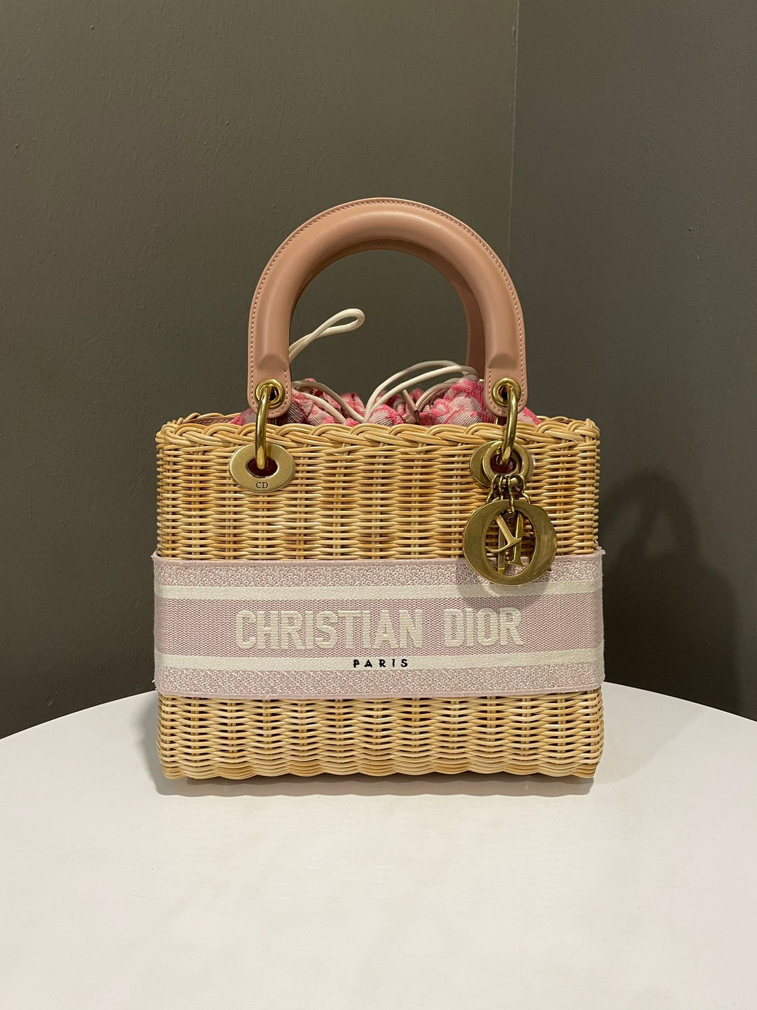 Dior Wicker Lady Dior Bag  Natural Rattan / Petal Soft Nude