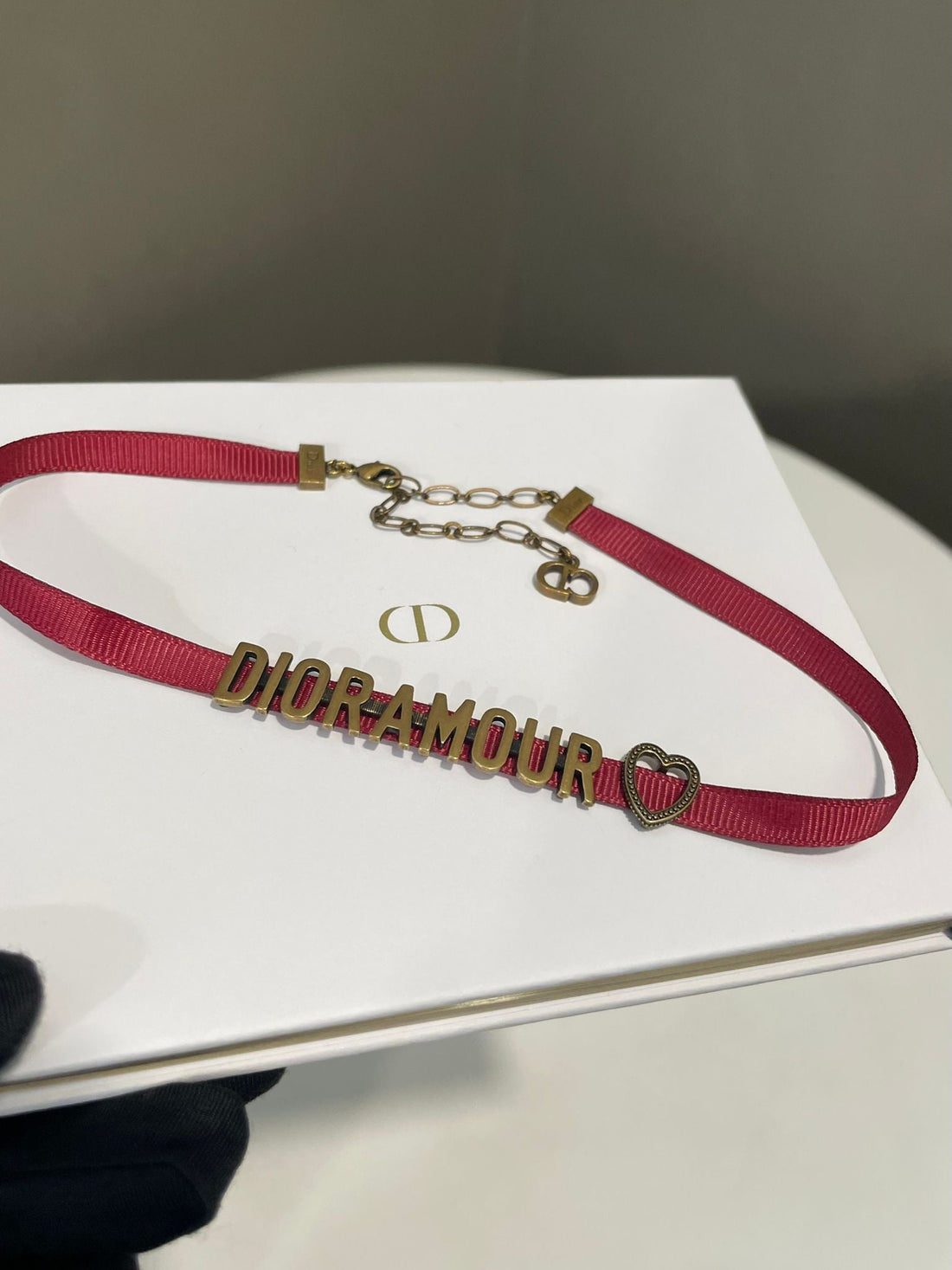 Dior ‘Dioramour’ Heart Choker Red Ribbon