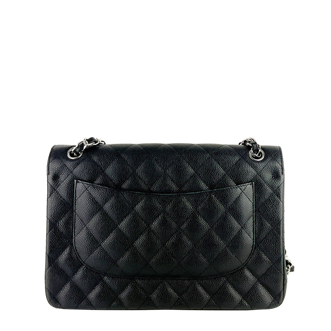 Double Flap Quilted Caviar Leather Bag