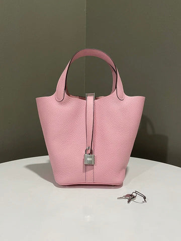 Hermes Picotin Lock 18 Rose Sakura Clemence