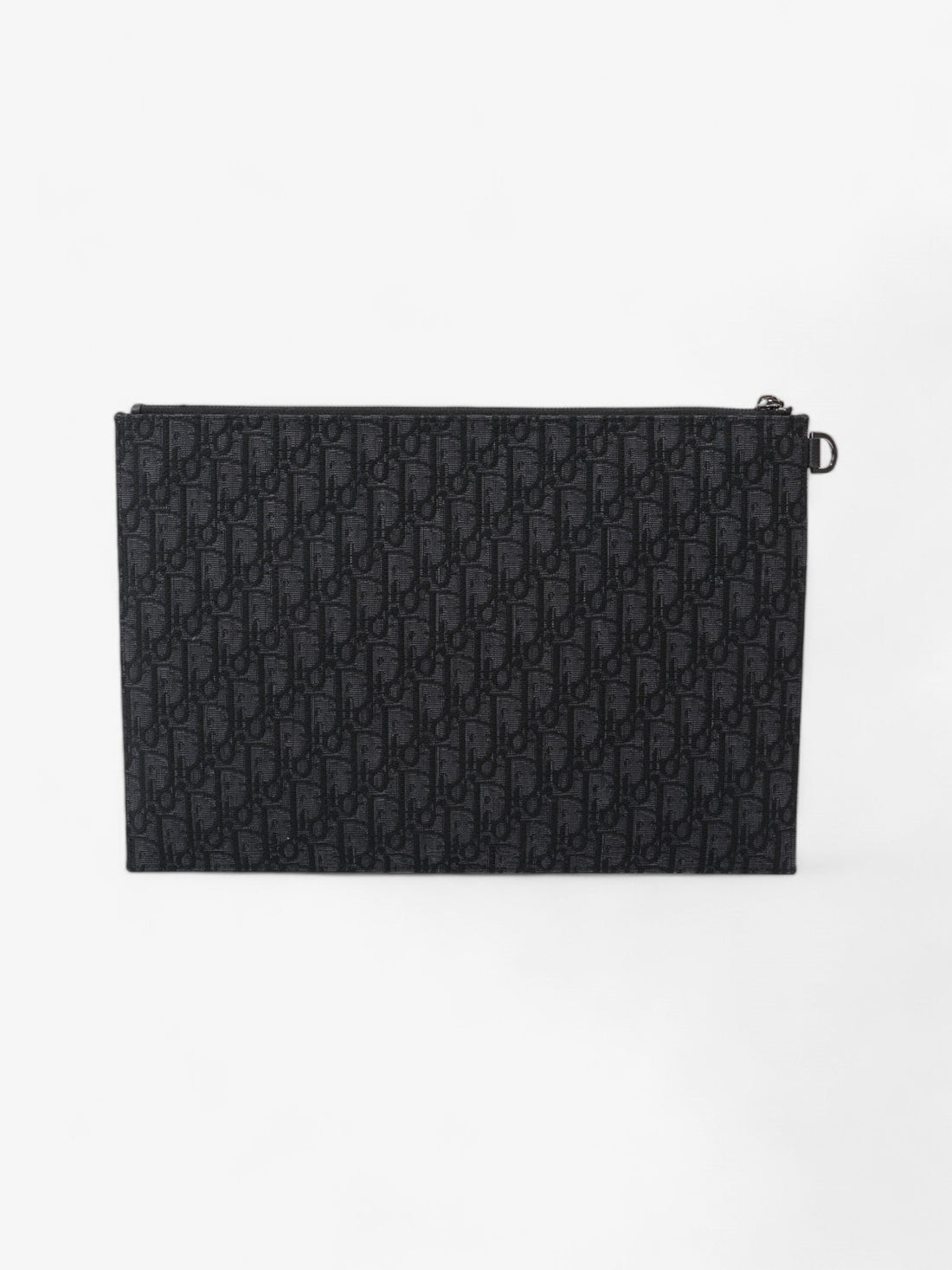 Christian Dior A4 Pouch Black Oblique Cotton