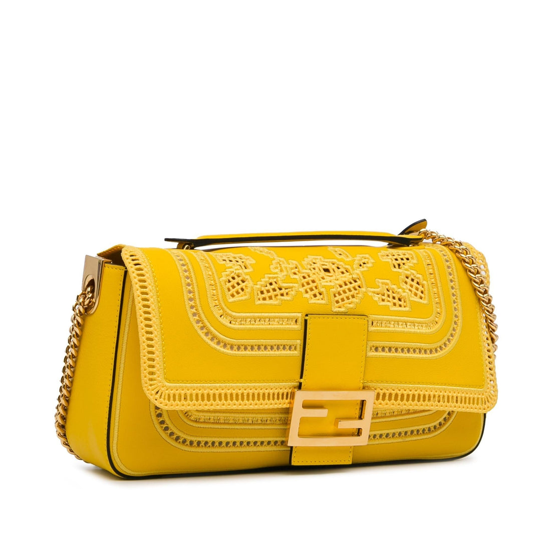 Fendi Embroidered Lace Chain Baguette (SHG-4HTojz)
