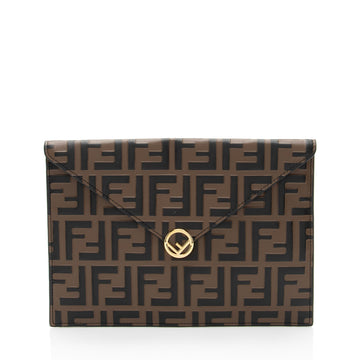 Fendi FF Embossed Calfskin 1974 Envelope Pouch (SHF-qYNeEa)