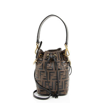 Fendi FF Embossed Calfskin Mon Tresor Mini Bucket Bag - FINAL SALE (SHF-kHTP1s)