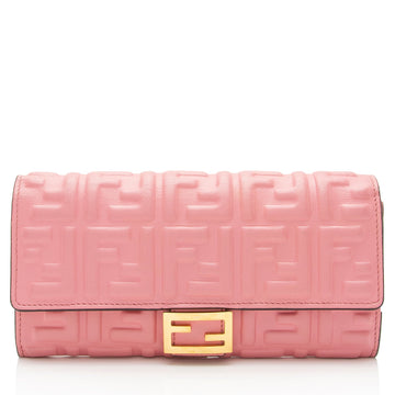 Fendi FF Embossed Calfskin Continental Wallet (SHF-NFEUfq)