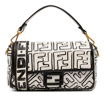 Fendi Joshua Vides California Sky Medium Embossed Leather Baguette Satchel