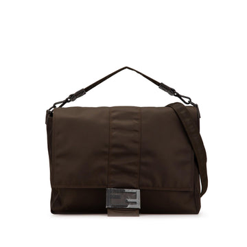 Fendi Large Econyl Nylon Baguette Satchel