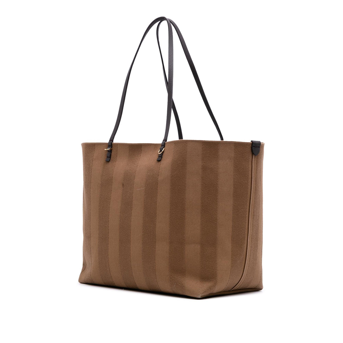 Fendi Large Zucca Canvas Striped Reversible Roll Tote