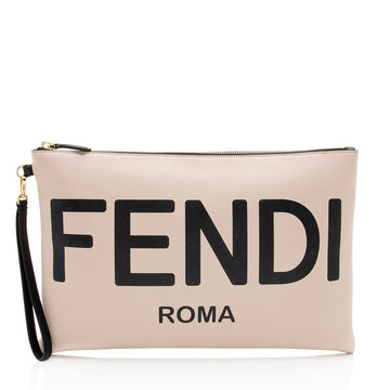 Fendi Leather Logo Pouch