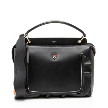Fendi Leather Waves Dotcom Medium Satchel