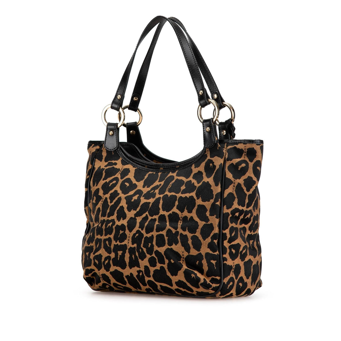 Fendi Leopard Print Canvas Shoulder Bag (SHG-mAVci8)
