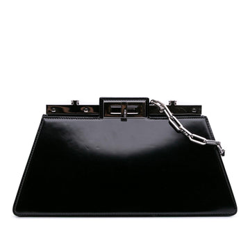 Fendi Medium Leather Peekaboo Cut Chain Shoulder Bag