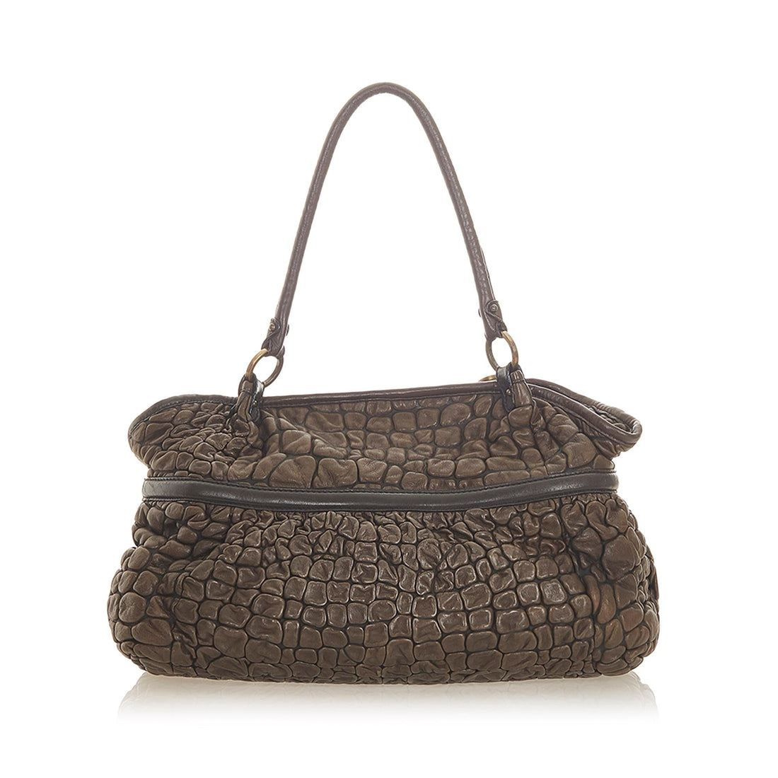 Fendi Puckered Bubble Leather Chef Shoulder Bag (SHG-32371)