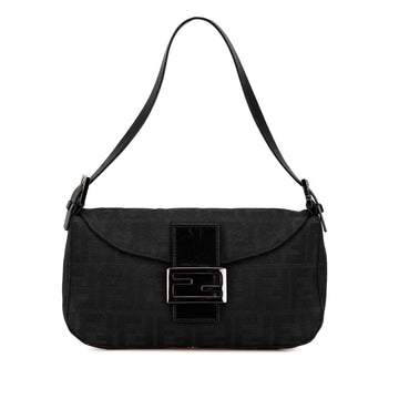 Fendi Zucca Canvas Double Flap Shoulder Bag