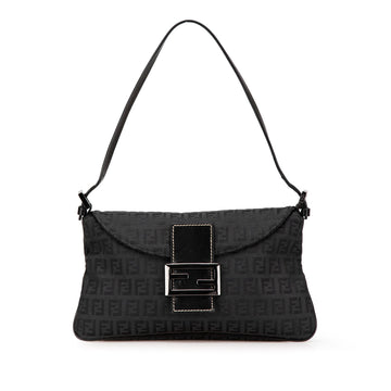 Fendi Zucchino Canvas Double Flap Shoulder Bag