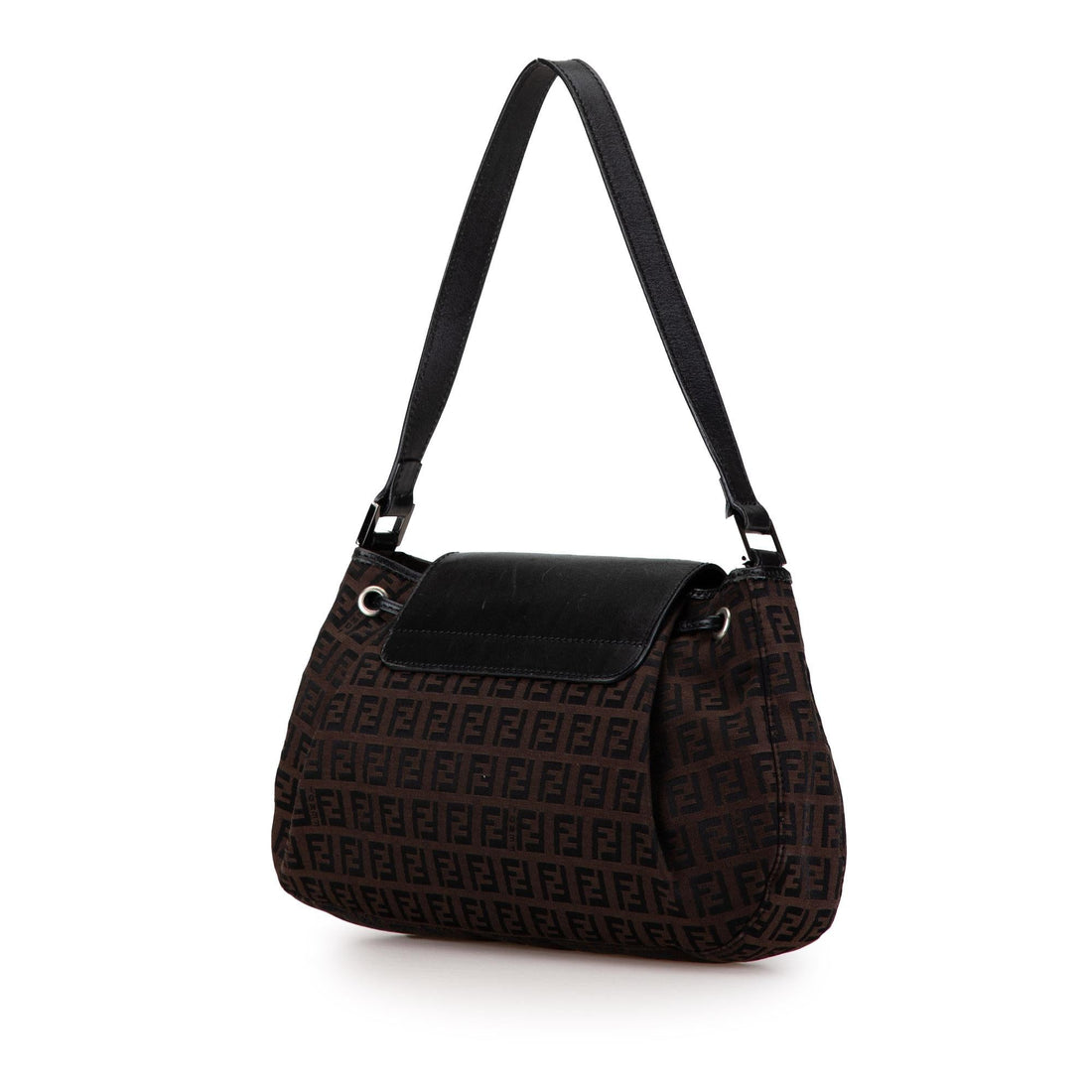 Fendi Zucchino Canvas Flap Shoulder Bag (SHG-lKn300)