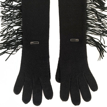 Fendi Fendi cashmere and leather long gloves - '10s
