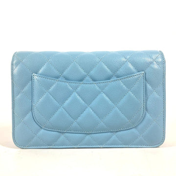 CHANEL Shoulder Bag AP0250 Caviar skin Light blue CCCOCO Mark Matelasse Timeless Classic