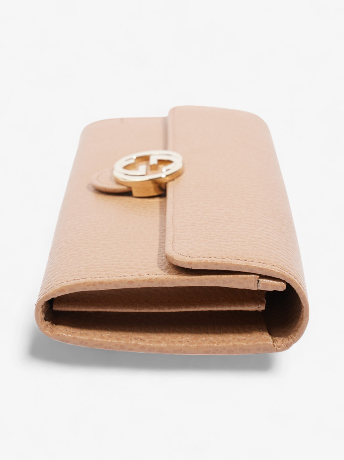 Gucci Interlocking G Continental Wallet Beige Calfskin Leather