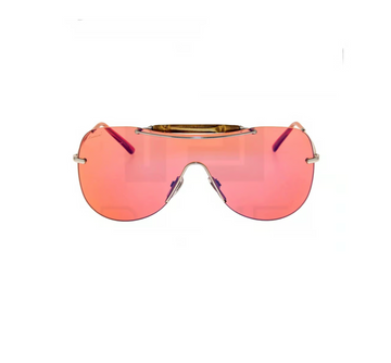 GUCCI PALLADIUM PINK BAMBOO MIRRORED SUNGLASSES