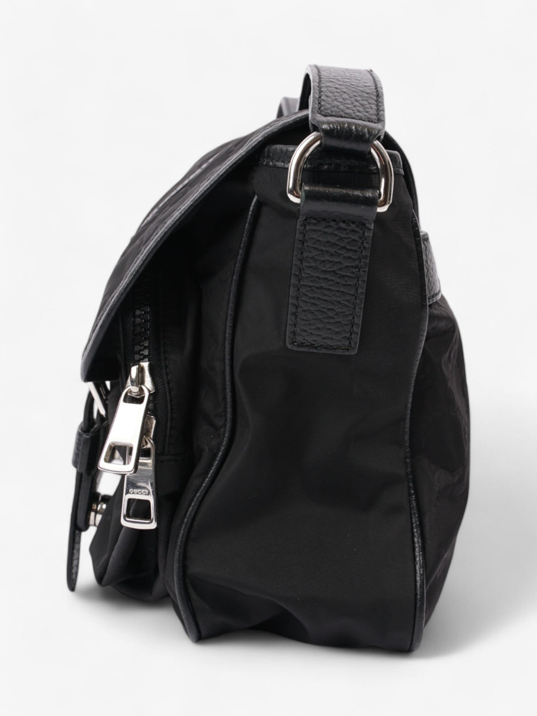 Gucci Monogram Messenger Bag Black Nylon