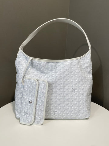 Goyard Boheme Hobo Bag White Goyardine Canvas / Calfskin