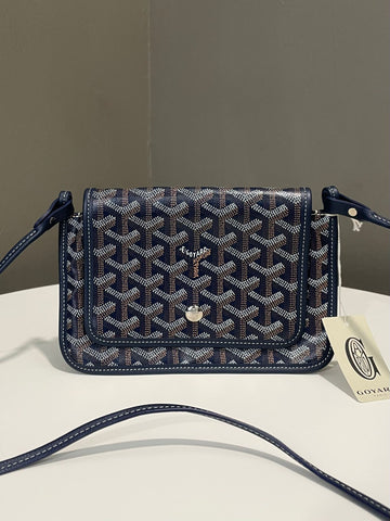 Goyard Plumet Pocket Wallet on Strap Navy