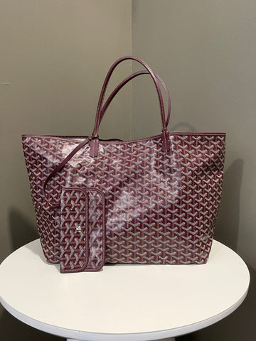 Goyard Saint Louis GM Burgundy Goyardine Canvas